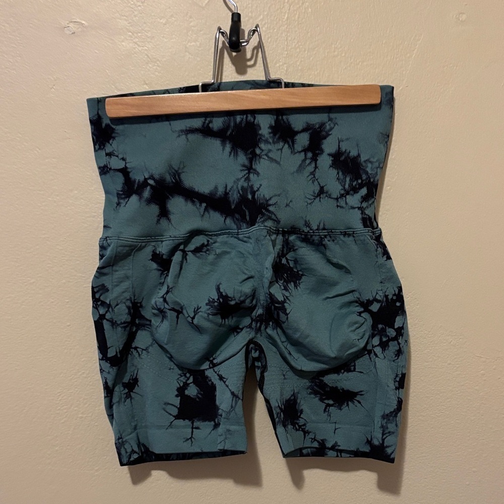 Tie-Dye High-Waisted Shorts with Lace-Up Detail - Picture 2 of 3